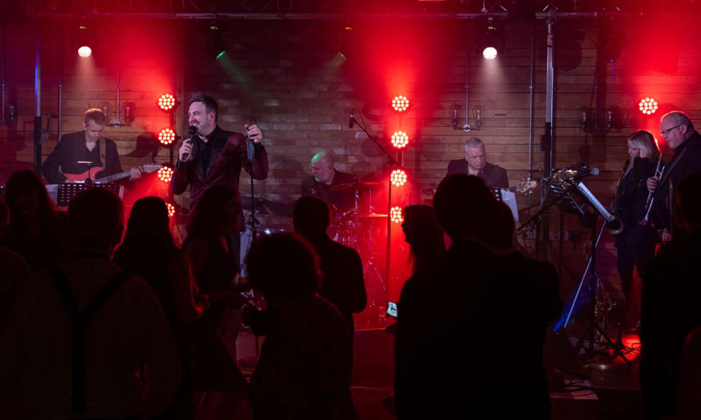 Band performing on stage